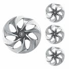 Jogo Calota Aro 14 Evolution Silver Graphite Universal + Emblema Resinado Peugeot