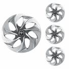 Jogo Calota Aro 14 Evolution Silver Graphite Universal + Emblema Resinado Toyota