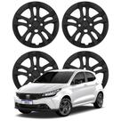 Jogo Calota Aro 14 Fiat Argo 2021 Cubo Baixo Preto Fosco