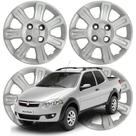Jogo Calota Aro 14 Fiat Strada Trekking 2014 Cubo Alto Prata