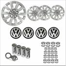 Jogo Calota Aro 14 Fox Polo 2012 2013 Volkswagen + Emblema Resinado + Tampa Ventil + Capa Parafuso