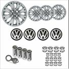Jogo Calota Aro 14 Gol G7 2017 2018 Volkswagen + Emblema Resinado + Tampa Ventil + Capa Parafuso
