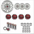 Jogo Calota Aro 14 Grand Siena 2012 2013 Fiat + Emblema Resinado + Tampa Ventil + Capa Parafuso