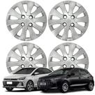 Jogo Calota Aro 14 Hyundai HB20 2014/2015 Cubo Baixo Prata 185CB-PTA-U