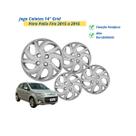 Jogo Calota Aro 14 Palio Fire 2015 a 2016 Grid Prata Parafusada Cubo Baixo Compatível Linha Fiat Exceto Strada e Weekend
