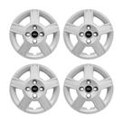 Jogo Calota Aro 14 Prata Ford Fiesta Hatch Sedan 2008/2010 Emblema Resinado