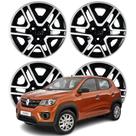 Jogo Calota Aro 14 Renault Kwid 2018-2020 Cubo Padrão Prata/Preto 877CP-PBP-U