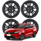 Jogo Calota Aro 15" Fiat Argo Cronos Strada Cubo Padrão Preto Fosco 226CP-POF-U