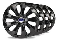 Jogo Calota Aro 15 Ford Kit Carlota Novo Ka New Fiesta Focus Preto