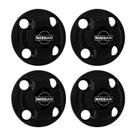 Jogo Calota Central New Cap Preto Nissan March Livina Sentra Versa