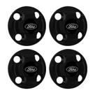 Jogo Calota Central Roda Ferro New Cap Ford Fiesta Ka Escort Preto