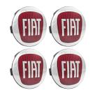 Jogo Calota Centro De Roda Binno 56mm Emblema Fiat Vermelho