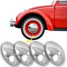 Jogo Calota Centro Fusca Kombi Porshe 4 Furos Lisa Cromada