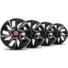Jogo Calota DS4 Black Silver Aro 13 Elitte c/Emblema Fiat
