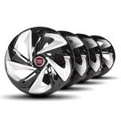 Jogo Calota Nitro X Aro14 Black Silver Elitte c/Emblema Fiat