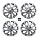 Jogo Calota prata Aro 15 Fiat Strada modelo 2021 emblema resinado preto