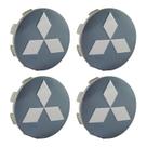 Jogo Calota Roda Mitsubishi Triton L200 Tr4 Prata Lisa 55mm
