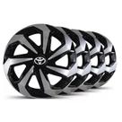 Jogo Calota Spider Black Silver Aro 14 Corolla Etios Hilux