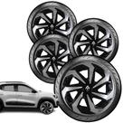 Jogo Calota Spider Black Silver Aro 14 Renault Clio Sandero Jogo Calota Spider Black Silver Aro 14 Renault Clio Sandero