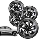 Jogo Calota Spider Black Silver Aro 15 Renault Clio Sandero