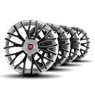 Jogo Calota Triton Aro 13 Silver Black Elitte c/Emblema Fiat