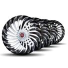 Jogo Calota Twister Aro 14 Silver Black c/Emblema Fiat Jogo Calota Twister Aro 14 Silver Black c/Emblema Fiat