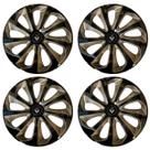 Jogo Calota Velox 15 Preto Dourado Sandero Logan Scenic