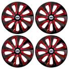 Jogo Calota Velox 15 Preto Vermelho New Fiesta Focus P
