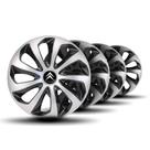 Jogo Calota Velox Aro 14 Silver Black c/Emblema Citroen Jogo Calota Velox Aro 14 Silver Black c/Emblema Citroen