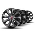Jogo Calota Velox Aro 15 Graphite Black c/Emblema Fiat