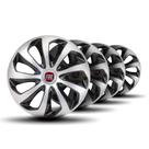 Jogo Calota Velox Aro 15 Silver Black c/Emblema Fiat