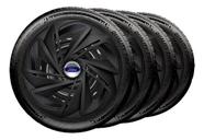 Jogo Calotas Esportiva Aro 14 Ford Ka Fiesta Kit 4 Carlota Focus Preto fosco