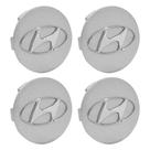 Jogo Calotinha 56mm Centro de Roda KRMAI Hyundai Creta Prata