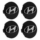 Jogo Calotinha 56mm Centro de Roda KRMAI Hyundai Creta Preta