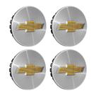Jogo Calotinha 58mm Centro de Roda GM Onix Cruze Agile Cobalt Prisma 20 garras Prata