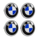 Jogo Calotinha Roda Liga Leve BMW Azul Até 2018 69mm Azul e Preta