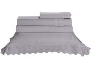 Jogo Cama King Size 180Fios Melody Renda Freire Cinza 4pc