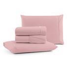 Jogo Cama Lençol Bali Casal Padrão Percal 180 Fios 100% Algodão Ponto Palito 4 Peças - Rosa