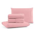 Jogo Cama Lençol Bali King Percal 180 Fios 100% Algodão Ponto Palito 4 Peças - Rosa