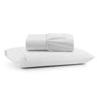 Jogo Cama Lençol Bali Solteiro Percal 180 Fios 100% Algodão Ponto Palito 2 Peças - Branco