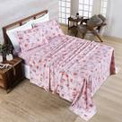 Jogo Cama Lençol Belle King 400 Fios Estampado 4 Peças Floral Rosê