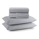 Jogo Cama Lençol Casa Scarpa Sonnet King Malha Lisa - Cinza
