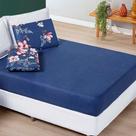 Jogo Cama Lençol Celi King Micropercal 200 Fios 3 Peças - Azul Marinho Floral