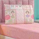 Jogo Cama Lençol Fantasy Solteiro Infantil Microfibra 2 Peças - Bailarina Balé - Rosa