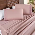 Jogo Cama Lençol Honore Casal Padrão Micro Percal 200 Fios c/ Detalhes Bordados 4 Peças - Sal Rosa