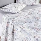 Jogo Cama Lençol Maris Queen Percalle 200 Fios Estampado 4 Peças Protea Cinza