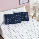 Jogo Cama Lençol Meggy Poá Casal Padrão Bolinhas Micropercal 200 Fios 3 Peças - Azul Marinho Jogo Cama Lençol Meggy Poá Casal Padrão Bolinhas Micropercal 200 Fios 3 Peças - Azul Marinho