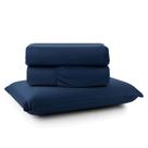 Jogo Cama Lençol Sonnet Solteiro Malha Lisa 100% Algodão Macio 3 Peças - Azul Marinho