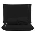 Jogo Cama Lençol Unique Casal Padrão Micro Percal 400 Fios Ponto Palito 3 Peças - Preto