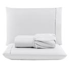 Jogo Cama Lençol Unique King Micro Percal 400 Fios Ponto Palito 3 Peças - Branco